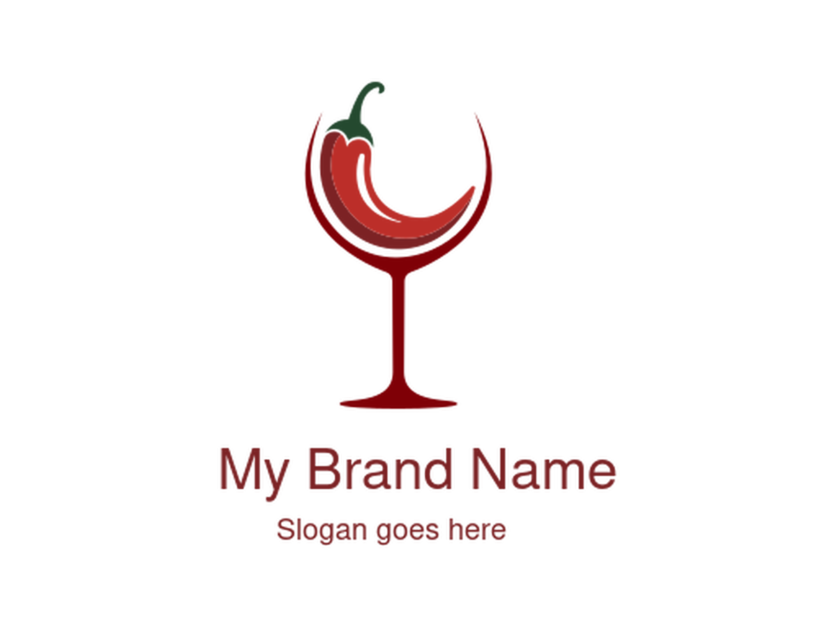 Chili Pepper Wine Glass Logo for Spicy Food Brands, Wine Bars, and Gourmet Events